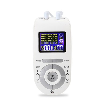 Bärbar Dual-Channel TENS&EMS Enhet Pulsmassage Muskelstimulator Enhet 12 Massagelägen 40 Stre