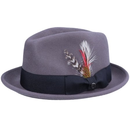 Jaxon & James - Harmaa trilby Hattu - Crushable Blues Grey/Black Trilby @ Hatstore