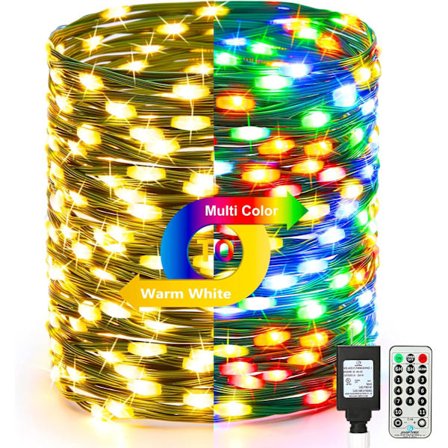 Värinvaihtavat jouluvalot, 82 m 800 LED lämmin valkoinen & monivärinen