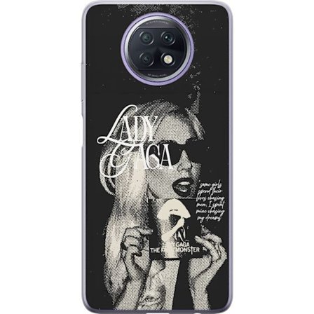 Yhteensopiva Puhelinkuori Xiaomi Redmi Note 9T Lady Gaga mustavalkoinen retrojuliste aurinkolaseilla ja pop-taide-estetiikalla