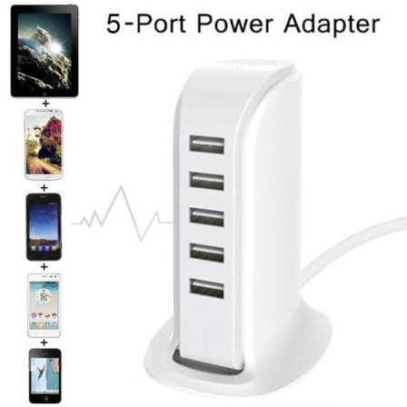 USB Multi-Port EU-kontakt Skrivbordsladdare HUB Laddstation P