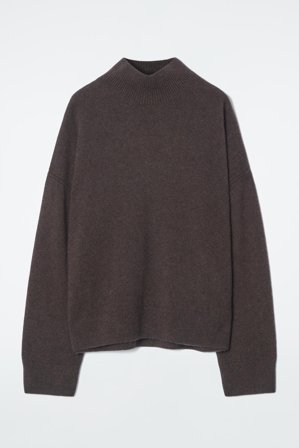 COS Women's Pure Cashmere Turtleneck Jumper in Brown