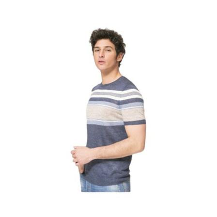 Gran Sasso, Striped T-shirt Blauw, Heren, Maat:M