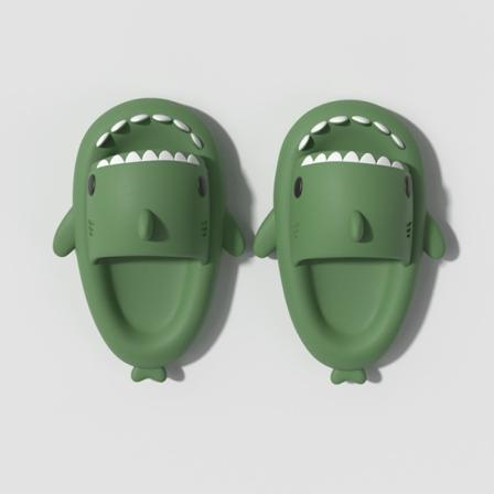 Shark Slippers Sommer Par Tykk såle Innendørs Anti-Skli sandaler - Perfet deep green 38/39