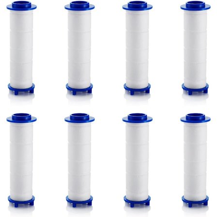 9,5 cm 8-pak PP bomullsfilter, Turbo dusjhode filter med mineraler, Høytrykks hydro dusjhode Vortex Turbo Fan Hard Water Show