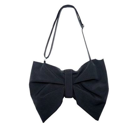 Bow Tie Tote Bag Crossbody Bag BLACK M