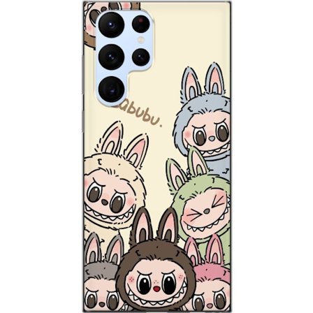 Kompatibelt Mobilskal till Samsung Samsung Galaxy S22 Ultra 5G Monster kanindocka med blomsterkrans vinylfigur