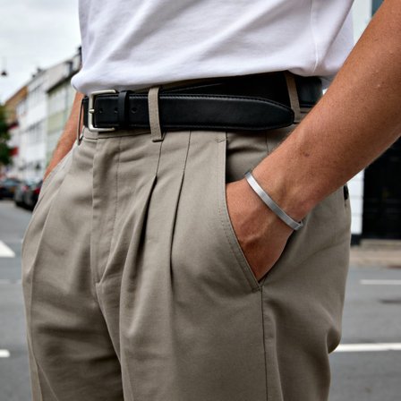 Arie Silver-tone Bangle Bracelet for Men - Cuff bracelets