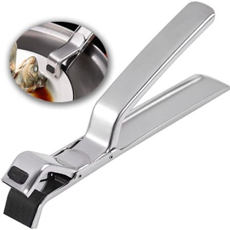 Køkkentang i rustfrit stål med anti-skoldnings ergonomisk skridsikkert greb - Kompatibel med varme plader og skåle - 12 tommer