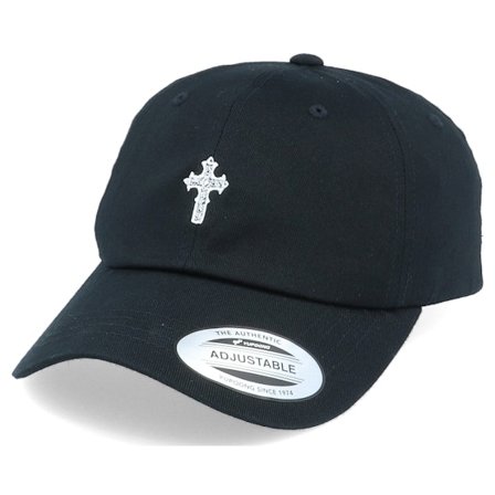 Iconic - Black - unconstructed - Cap - Christian Celtic Cross Dad Cap Black Adjustable - Hatstore