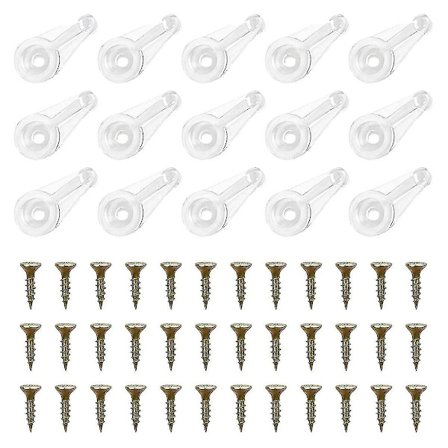 50 par glassklipssett for skapglassklips 4mm plastdørklips med skruer for festing