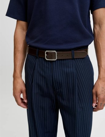 Jack & Jones Jacsquare Leather Belt Styd Aw 25 - Brown - 105