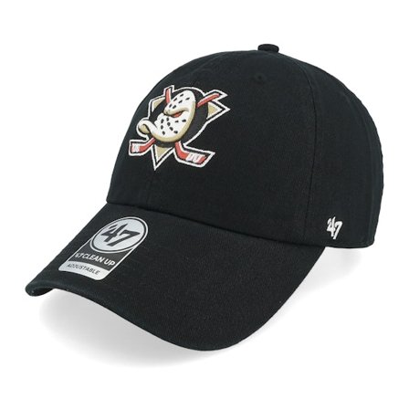 47 Brand - Negro unconstructed Gorra - Anaheim Ducks 47 Clean Up W/No Loop Label Black Dad Cap @ Hatstore