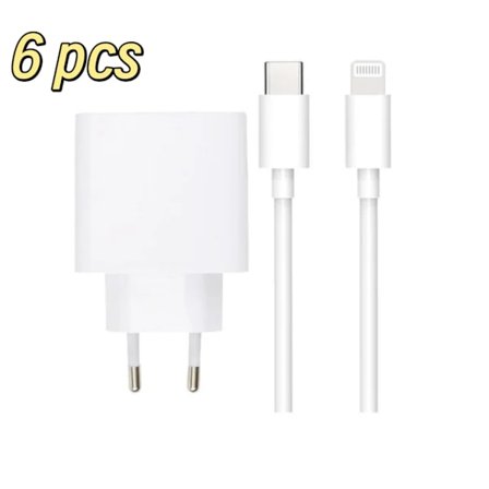 6-pack - Laddare för iPhone - Snabbladdare - Adapter + Kabel 20W Vit en one size iPhone 6-Pack iPhone 6-Pack iPhone_NA