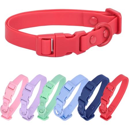 Mjukt hundhalsband i gummi med säkerhetsspänne - Justerbara husdjurshalsband för små, medelstora och stora hundar