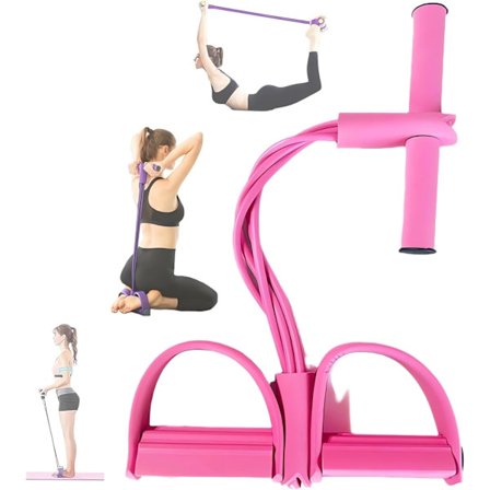 Magetrener, treningsutstyr for magen, helkroppsekspander for hjemmet, 4 rør, elastisk trekktau