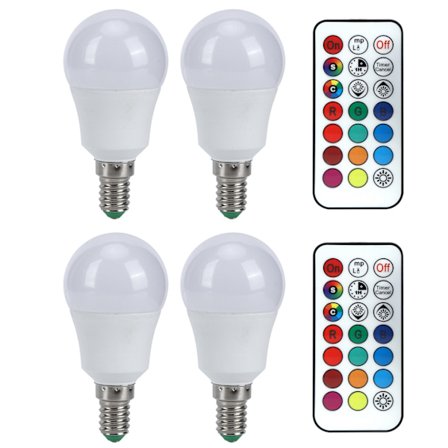 45W LED RGB-pærelys Farverig Skiftelig Fjernbetjening Lampe til Soveværelse Trappe Bar 85V265V (RGB Ren Hvid 6000K E14 Pære Fatning)