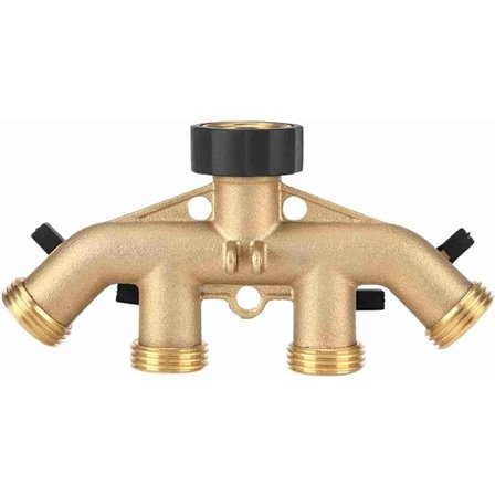 Haveslange splitter, 4-vejs vandfordeler til havevanding & vask med europæisk gevind