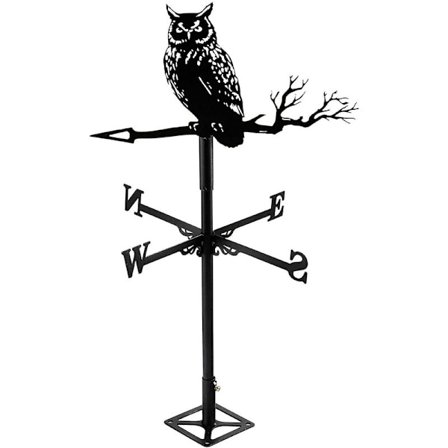Dekorativ Ugle Vindfløj - Rustfrit Stål - Sort