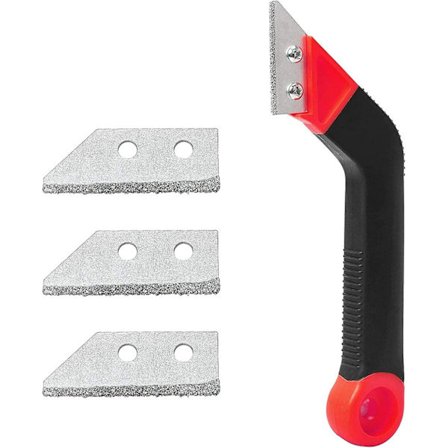 Hældningsværktøjer med 3 ekstra blade, flisefugning og skrabeplade, gulvsprækkeafstandsstykke