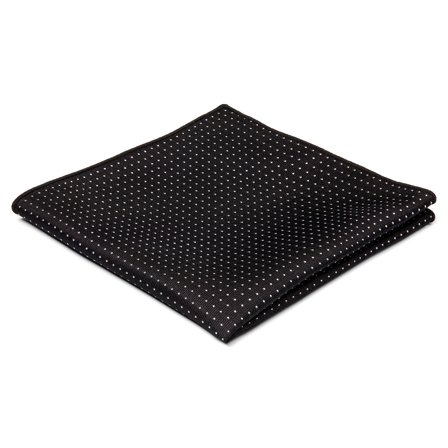 Black Polka Dot Silk Pocket Square for Men - Patterned Pocket Squares