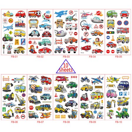 Tegneseriestickers for barn, Transport FB