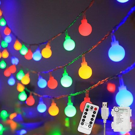 Ljusslinga Inomhus 100 LED 12m Ljusslinga Utomhus Batteri, USB Ljusslinga för Balkong Festbelysning Rum Trädgård Bröllop Partytält Belysning