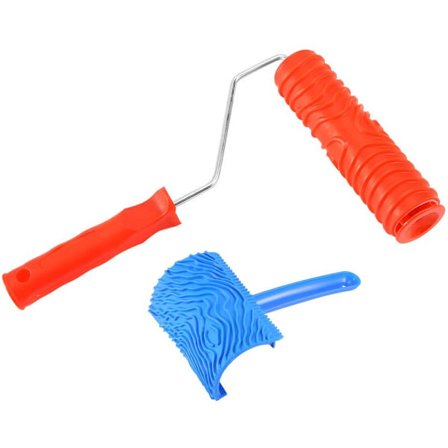 Imiteret træmønster værktøjssæt Eg300T 7 tommer gummivalse + MS16 imiteret trækorn værktøj prægning belægning kunstmaling valse