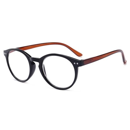 Ruskea musta pyöreä lukulasit vahvuus 3.0 lasit