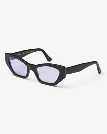 Sunglass 07 - Deep Black Solid - Lavender - One Size