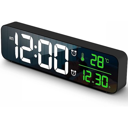 LED Elektronisk Digital Ur Dato Temperatur Væghængt Ur