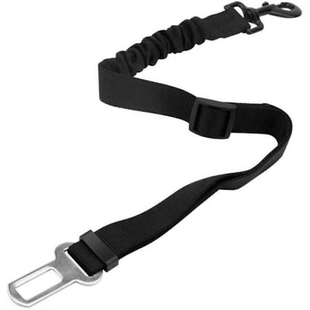 Intirilife Hundbälte i SVART - Elastiskt bälte för hundar av alla raser med alla bilar, justerbart.