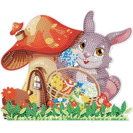 5D DIY Diamantmaleri Påskedekorasjon Kanin Påskeegg