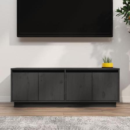 Vidaxl Tv-bänk Grå 110x34x40 Cm Massiv Furu Grå