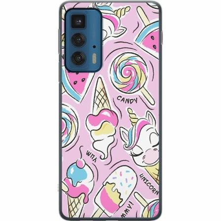Motorola Edge 20 Pro Genomskinligt Skal Unicorn Candy