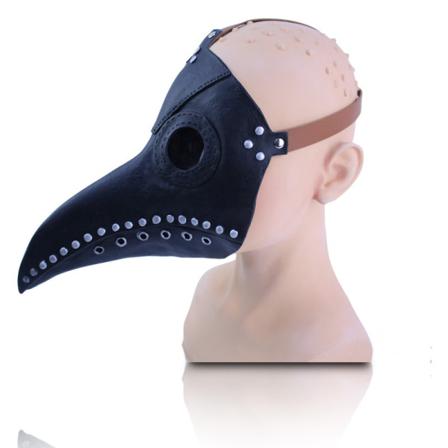 1-pack Plague Doctor Bird Mask, Halloween-fest (svart)