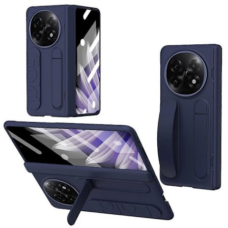 Skal med Stöd och Armband i PC med Härdat Glas Film för Oppo Find N5 5G - Blå-Perfet