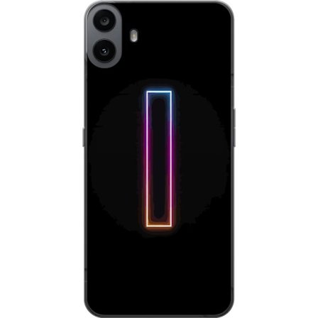 Kompatibel Mobilcover til Nothing Nothing CMF Phone 1 Minimalistisk neonbogstav I i regnbuefarver mod mørk baggrund