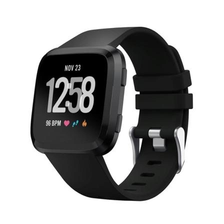 Fitbit Versa blød silikone justerbar urrem - Sort Black