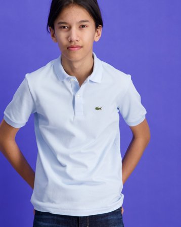 Lacoste CHEMISE COL BORD-COTES MA Blauw Polo-/rugbyshirts Jongens - Kids Brand Store