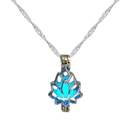 IC Nattlysande Lotus Hänge Glow In The Dark Halsband Choker för Kvinnor