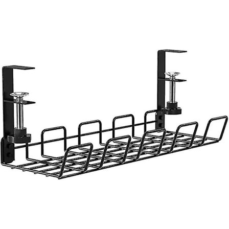 Kabelhåndtering under skrivebordet som ledningskurv for kabelorganisering, avtakbar, ingen boring, ledningshåndteringsstativ som datakabelhåndtering 