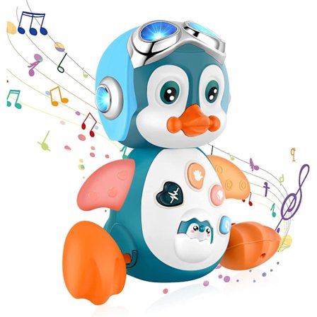 Musikkleker for barn, kryptoy med musikk og LED-lys, syngende, dansende, læringskryptoy for gutter eller jenter i alderen 6-18 måneder