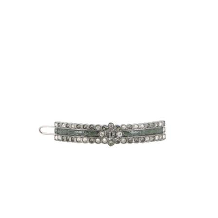 Chanel Vintage Pre-Owned Metal and rhinestone hair bar Grå, Dame Vintage Accessories, Størrelse: ONE Size