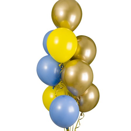 Ballongkit Guld/Blå/Gul 12-pack