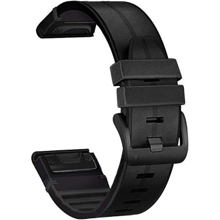 For Garmin Fenix 7/Fenix 6/Fenix 5/EPIX 2 klokkereim, Quick Fit 22mm mykt ekte lær med svettesikker silikonreim