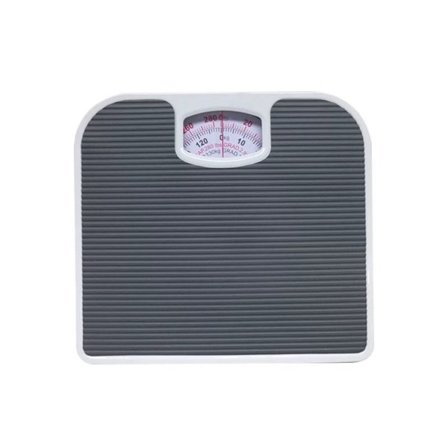Mekanisk badevægtskala med dobbelt analog skive og skridsikker læderoverflade 130kg kapacitet Gray