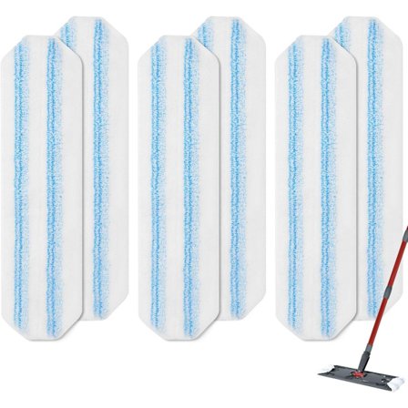 6-pack - Ersättningsmoppdynor i mikrofiber passar O Cedar H2pro moppsystem