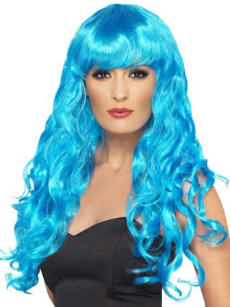 Blå Krøllet Paryk Siren