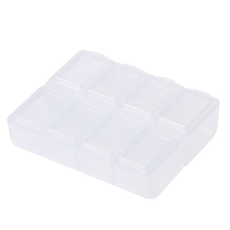 8 Grids Plast Oppbevaringsboks for Case Home Organizer Smykkeperler for Pillebokser